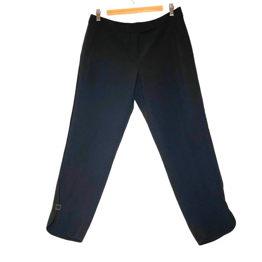 4/$25 White House Black Market Taper Ankle Pant Soft Drape Black Dress Career 8R